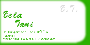 bela tani business card